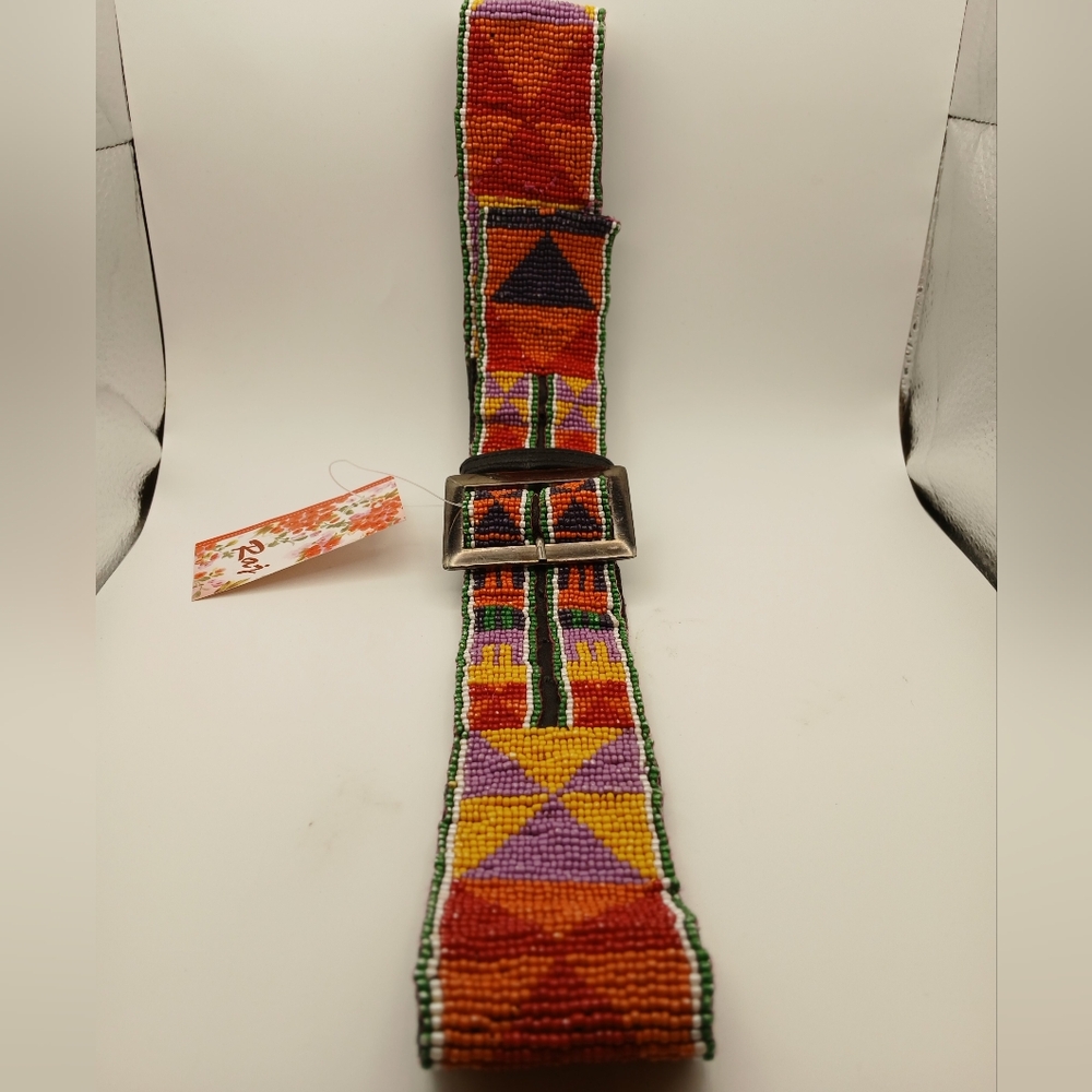 Raj Beaded Belt Geometrical Triangular Design Ora… - image 6